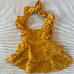 Ruffled Mustard Yellow Dress baby girl
